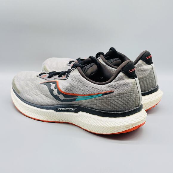 Saucony Shoes Mens 11 Gray Black Orange Triumph 18 Athletic Running Sneakers - Picture 6 of 12
